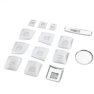 ALAVENTE Car Window Glass Lift Button Trim Cover Sticker for Mercedes Benz A/B/C(W204)/E(W212)/GLA/CLA/GLK/GL/ML/GLE Class (14 Pcs) - My Store