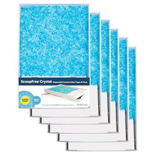 Buy now PetSafe ScoopFree Disposable Crystal Cat Litter Tray - Easy Cleaning Box - Refill Tray for Electric Litter Box - Fragrance Free - 4.3 lb Bags - 6 Pack at indiglob india