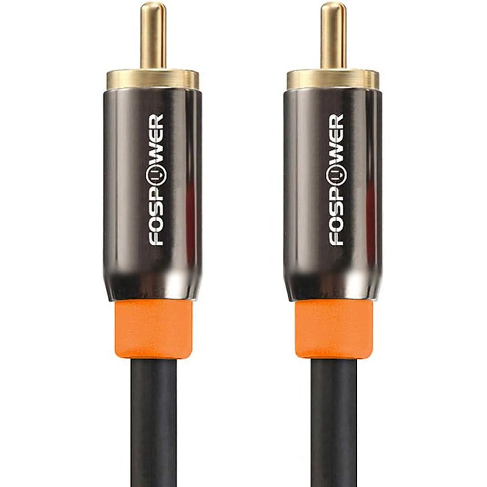 FosPower Digital Audio Coaxial Cable [24K Gold Plated Connectors] Premium S/PDIF RCA Male to RCA Male for Home Theater, HDTV, Subwoofer, Hi-Fi Systems - 3ft