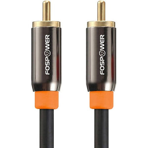 FosPower Digital Audio Coaxial Cable [24K Gold Plated Connectors] Premium S/PDIF RCA Male to RCA Male for Home Theater, HDTV, Subwoofer, Hi-Fi Systems - 3ft