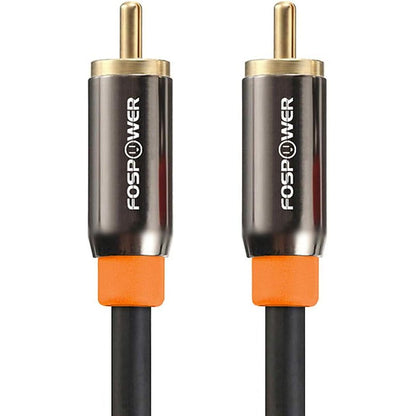 FosPower Digital Audio Coaxial Cable [24K Gold Plated Connectors] Premium S/PDIF RCA Male to RCA Male for Home Theater, HDTV, Subwoofer, Hi-Fi Systems - 3ft