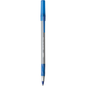 BIC Round Stic Grip Xtra Comfort Blue Ballpoint Pens, Medium Point (1.2mm), 12-Count Pack, Excellent Writing Pens With Soft Grip for Superb Comfort and Control