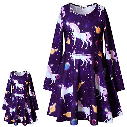 Buy now Unicorn Dresses for Girls & Doll 18 inch Long Sleeve Fall Winter Dresses 6 7 at indiglob india