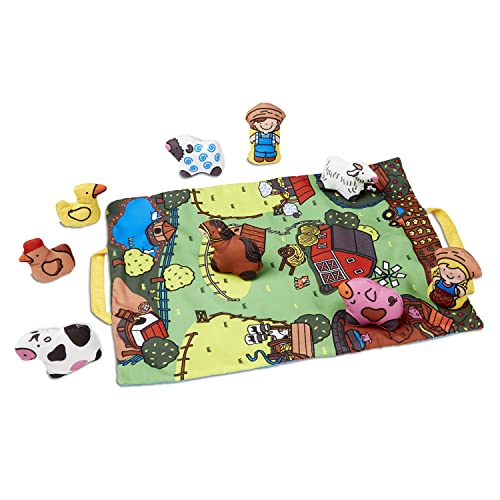 Buy now Melissa & Doug Take-Along Farm Baby and Toddler Play Mat (19.25 x 14.5 inches) With 9 Animals - Folds To Be Convenient Storage Bag for Travel at indiglob india