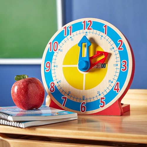 Buy now Melissa & Doug Turn & Tell Wooden Clock - Educational Toy with 12+ Reversible Time Cards at indiglob india