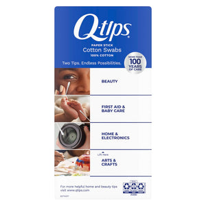 Q-tips Cotton Swabs, Original, For Home, First Aid and Beauty, 100% Cotton, 375 Count