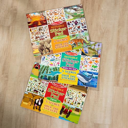 Buy now Melissa & Doug Reusable Sticker Pad Bundle - Jungle, Farm & Under The Sea at indiglob india