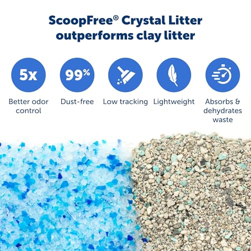 Buy now PetSafe ScoopFree Disposable Crystal Cat Litter Tray - Easy Cleaning Box - Refill Tray for Electric Litter Box - Fragrance Free - 4.3 lb Bags - 6 Pack at indiglob india