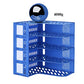 Buy now Sturdy Magazine File Book PP Holder Desk Organizer for Office Organization and Storage with Compartments Storage Organizer 4C Blue-Strip at indiglob india
