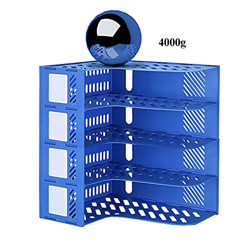 Buy now Sturdy Magazine File Book PP Holder Desk Organizer for Office Organization and Storage with Compartments Storage Organizer 4C Blue-Strip at indiglob india
