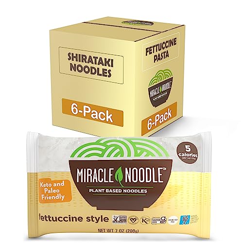 Buy now Miracle Noodle Fettuccine Konjac Shirataki Noodles - Plant Based, Keto, Vegan, Gluten & Soy Free, Low in Carbs & Calories, Non-GMO, Paleo - 7 Oz, 6-Pack at indiglob india