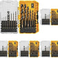 Buy now DEWALT Drill Bit Set, 3-Flats Shank,14-Piece, 135 Degree Split Point, for Plastic, Wood and Metal (DWA1184) at indiglob india