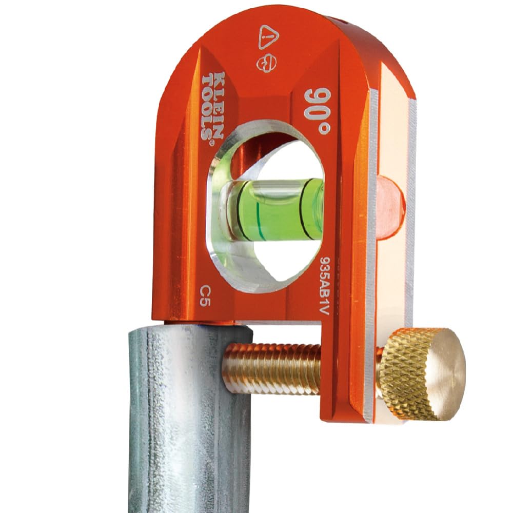 Buy now Klein Tools 935AB1V 2.5-Inch No-Dog Conduit Bending Level, 1 Vial, ACCU-BEND Level Eliminates Dog-Legs in Offsets and Saddle Bends at indiglob india