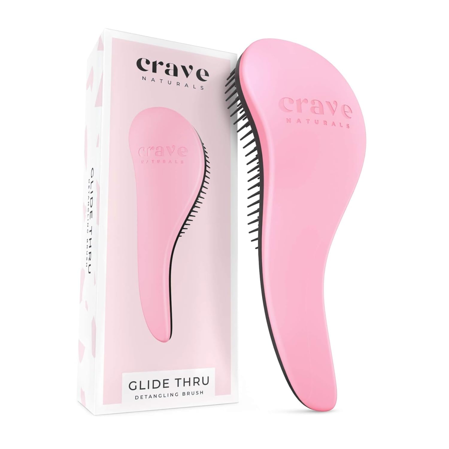 Buy now Crave Naturals Glide Thru Hair Brush - Detangler Brush for Curly, Straight, Wet or Dry Hair - Gentle Detangling Brushes for Adults, Kids, Toddlers - Hair Accessories for Women, 7.5x3" - Pink 1 Pack (Large) Pink at indiglob india