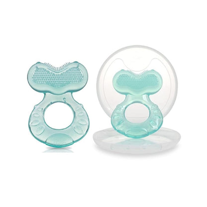 Nuby Silicone Teethe-EEZ Teether with Bristles, Includes Hygienic Case, Colors May Vary