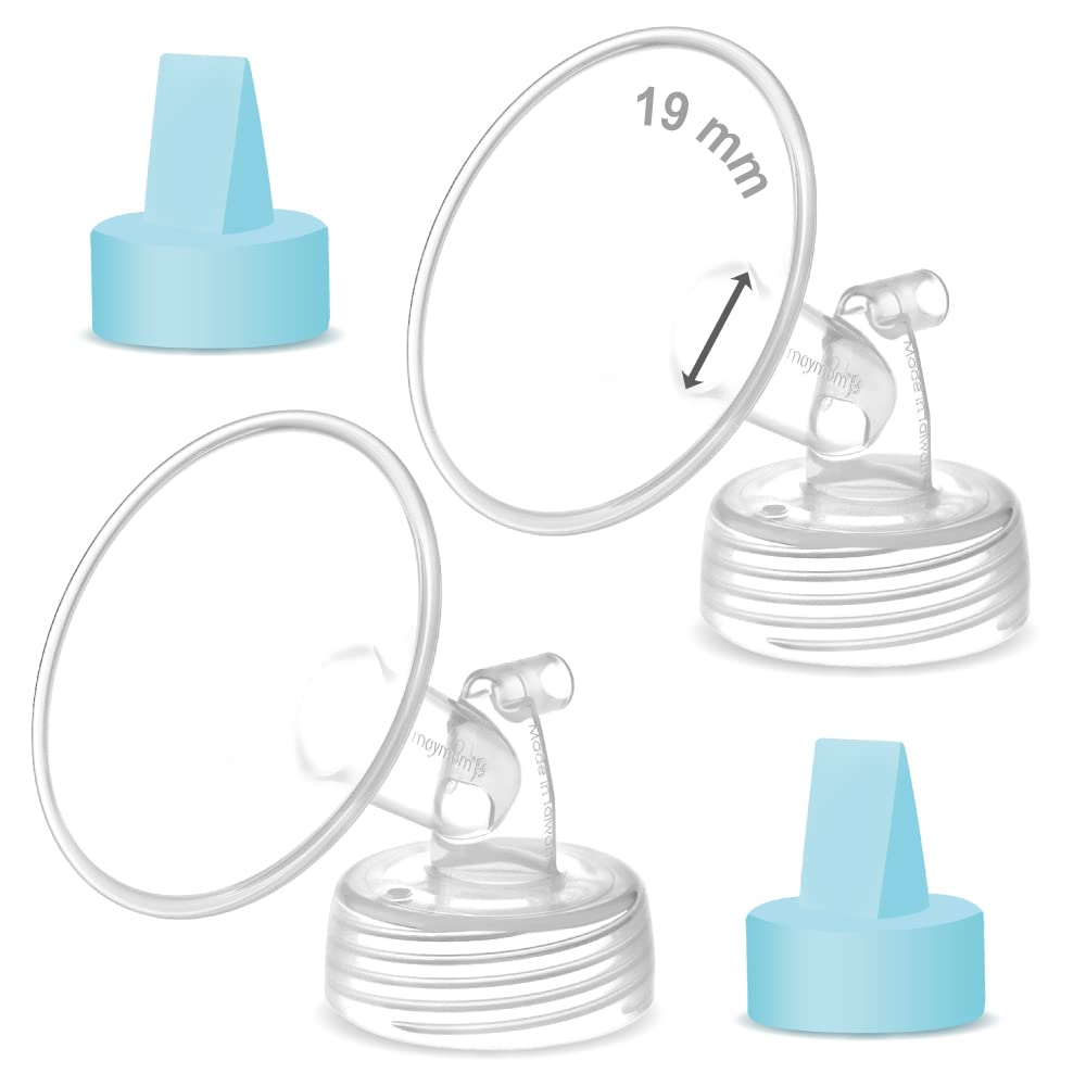 Maymom Pump Part Compatible with Spectra Ameda Luna Pumps, Synergy Gold; Inc Wide Mouth Flange 19 mm Blue Valve; Not Original Spectra Flange; Replace Spectra S1 S2 Plus Flange