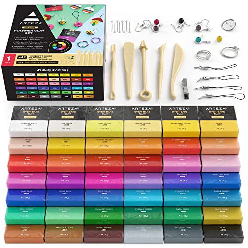 Buy now ARTEZA Polymer Clay Kit, 42 Colors with 5 Tools – Oven-Bake Modeling Clay for Jewelry Making, DIY Crafts, Sculpting & Creative Projects at indiglob india