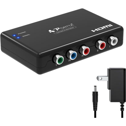 Portta Component to HDMI Converter, YPbPr RGB + R/L Audio to HDMI v1.3 Converter Adapter Support 1080P 2 Channel LPCM for HDTV PS2 PS3 HDVD Player Wii Xbox