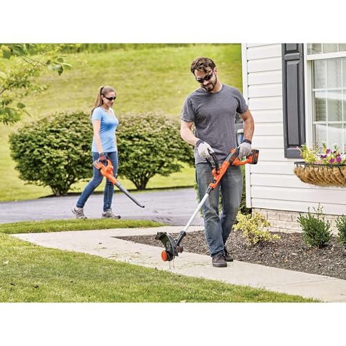 Buy now BLACK+DECKER 40V Max 13 In. String Trimmer Edger and Leaf Blower Cordless with Battery and Charger, Sweeper and Weed Wacker Combo Kit, Low Noise Design, Charge Indicator (LCC340C) at indiglob india