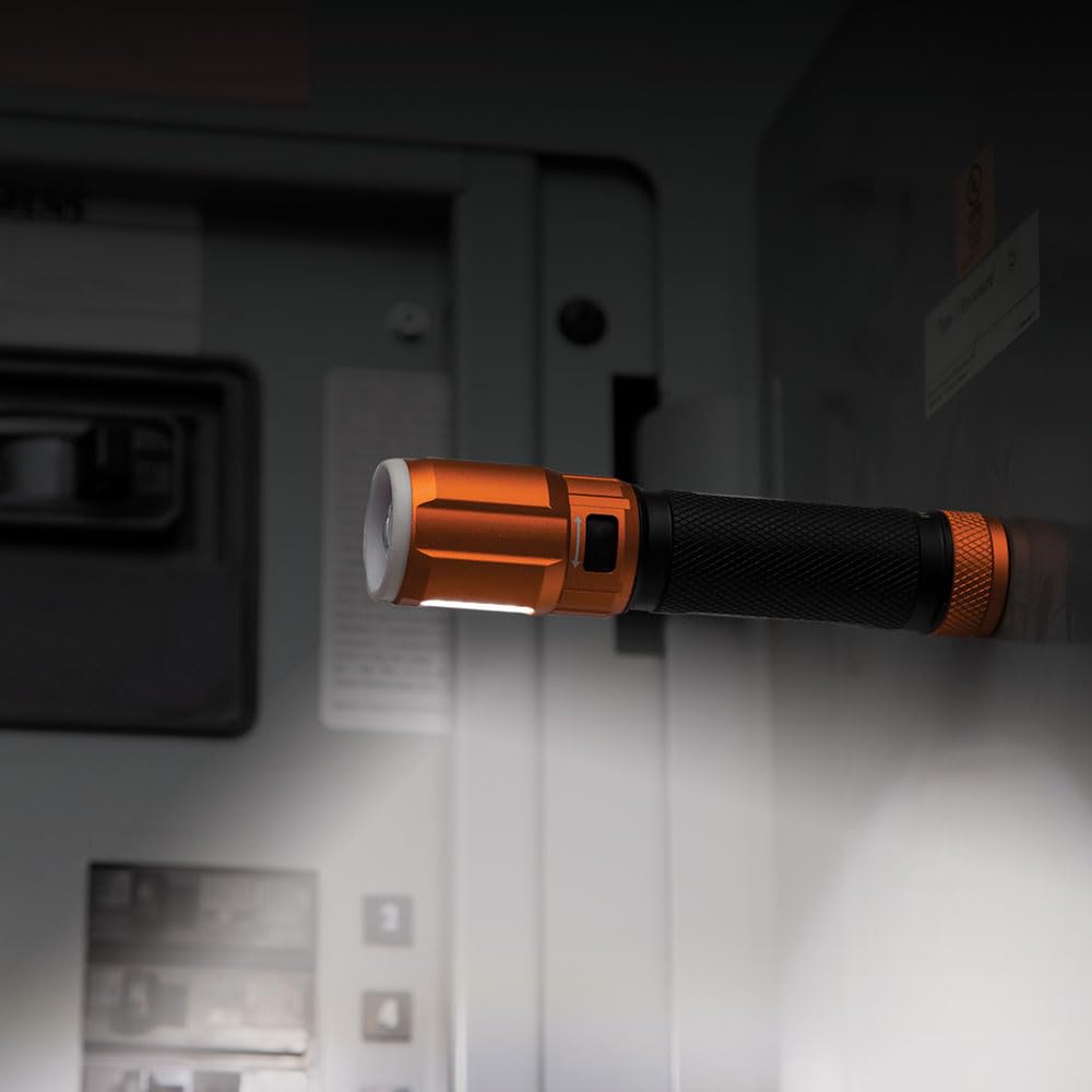Buy now Klein Tools 56412 Rechargeable LED Flashlight with Flood Light, 500 lumens, USB-C Rechargeable, Pocket Clip, Magnet, for Professional Work at indiglob india