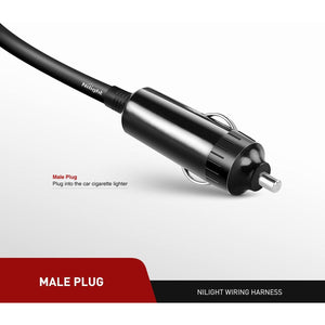 Nilight NI-WA-01C Cigarette Lighter Extension Cord Cable Heavy Duty 14ft 12V/24V Car Charger with Cigarette Lighter Socket