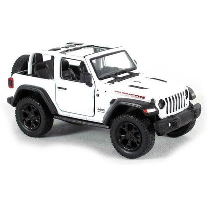 KiNSMART - Jeep Wrangler Rubicon Off Road 4x4 5 inch 1:34 Scale Die Cast Model Replica Toy Car (Blue Hardtop)