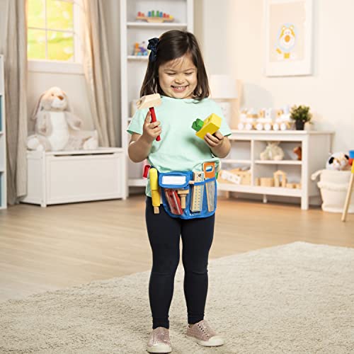 Buy now Melissa & Doug Deluxe Tool Belt Set - 5 Wooden Tools, 8 Building Pieces, Adjustable Belt at indiglob india
