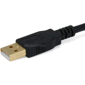 Monoprice USB 2.0 Type-A Male to Mini-B 5pin Male Cable - with Ferrite Core, Gold Plated, 28/24AWG, 6 Feet, Black