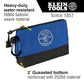 Buy now Klein Tools 55559 Stand-Up Zipper Bag Tool Pouch with Carabiners, 7-Inch Blue and 14-Inch Gray Utility Bags with Reinforced Bottom, 2-Pack at indiglob india