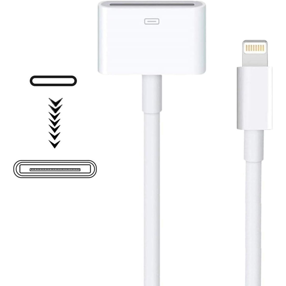 Apple Lightning to 30 Pin Adapter,MFi Certified 8 Pin Male to 30 Pin Female Connector Converter with iPhone Lightning Charger Cable Cord Compatible iPhone 12 11 X 8 7 6P 5S 4S 4 3 3G/iPad/iPod White