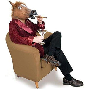 Kingmys KINGMYS Latex Horse Head Mask (Brown Horse Mask)