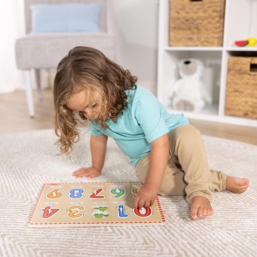 Buy now Melissa & Doug Wooden Lift & See Peg Puzzle Early Learning 2-Pack for Girls and Boys ƒ?? Alphabet, Numbers at indiglob india
