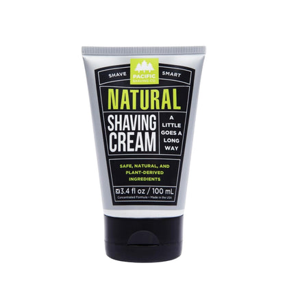 Pacific Shaving Company Natural Shaving Cream - Shea Butter + Vitamin E Shave Cream for Hydrated Sensitive Skin - Clean Formula for a Smooth, Anti-Redness + Irritation-Free Shave Cream (3.4 Oz)