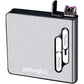 Full Pack 20 Regular Cigarettes Case Box Automatic Ejection Holder with Dual Arc Lighter USB Rechargeable, Flameless, Windproof,Moisture-Proof,Silver