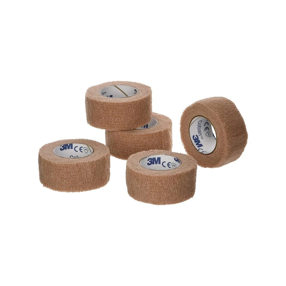 Coban 081359629 3M Self- Adherent Wrap, Tan, 1"x 5 Yards Size, Pack of 5