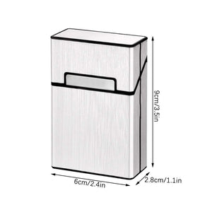 3 Pcs Metal Cigarette Box/Case (20 Capacities) - Cigarette Cigar Protective Cover Box - Brushed Aluminum Cigarette Case, Hard Box with Solid Magnetic Flip Top Closure (3 Colors, for Men)