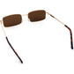 SA106 Mens Retro Vintage Narrow Rectangular Pimp Metal Sunglasses