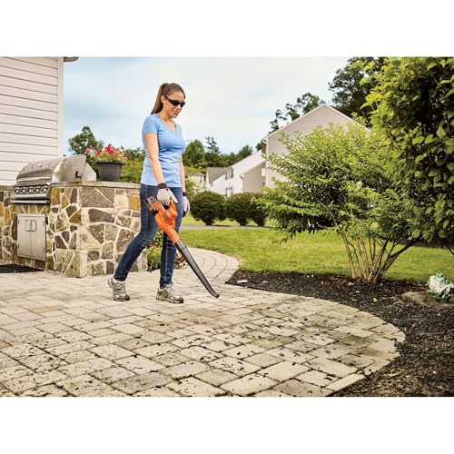 Buy now BLACK+DECKER Cordless Leaf Blower, 40V MAX , Leaf Blower Cordless with Battery and Charger, 125 MPH Air Speed, Lightweight Handheld Yard Sweeper (LSW40C) at indiglob india