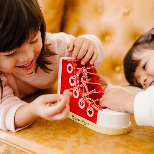 Buy now Melissa & Doug Deluxe Wood Lacing Sneaker - Learn to Tie a Shoe Educational Toy at indiglob india