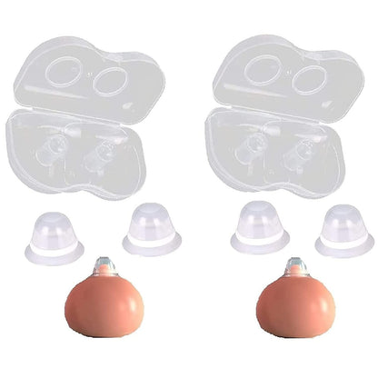 2Pair Nipplesuckers Nipple Corrector for Flat Inverted Nipples for Breastfeeding Mother or Women Silicone with Clear Case