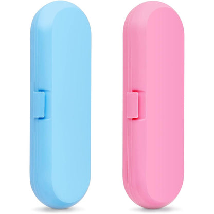 Fowecelt 2 Pack Electric Toothbrush Travel Case for Oral-B Pro and Other Electric Toothbrush, Portable Travel Toothbrush Holder (White & Clear)