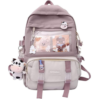 Buy now JQWSVE Kawaii Backpack with Kawaii Pins and Accessories Cute Backpack Aesthetic Backpack Women Lightweight Travel Rucksack at indiglob india