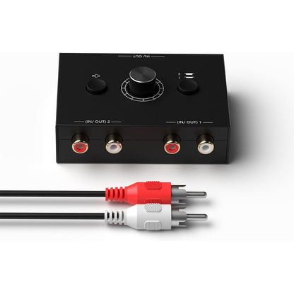 Dingsun Bi-Directional 2-Way RCA Stereo Audio Switch Audio Signal Source Switcher Selector Splitter Box for DVD/Blu-ray Players etc. (2 Input-1 Output /1 Input-2 Output)