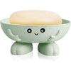 Soap Holder, Cute Soap Dish for Kids Children, Creative Lovely Bar Soap Tray Counter for Shower Bathroom Kitchen Countertop - Pink - Green