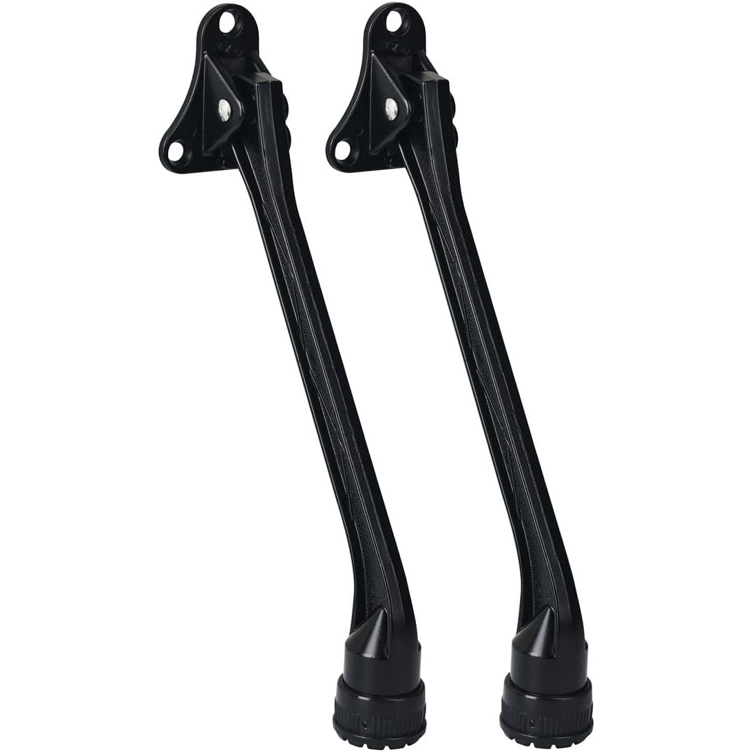HOME&I Kickdown Door Stopper,7-Inch Door Holder Kick Door Kickstand Rubber Foot (Black, 7 Inch x 2 Pack)