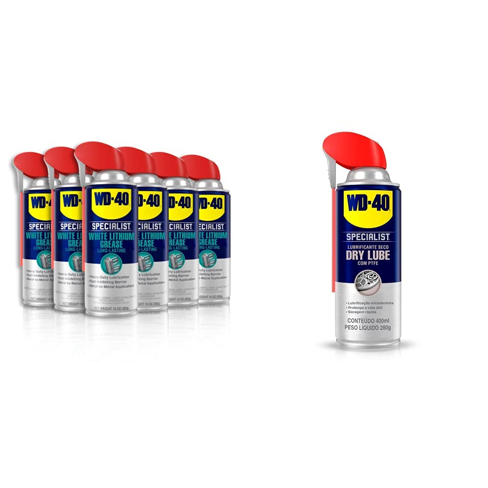 Buy now WD-40 Specialist White Lithium Grease Spray with Smart Straw Sprays 2 Ways, 10 OZ [6-Pack] & Specialist Penetrant with Smart Straw Sprays 2 Ways, 11 OZ 6-Pack (B0BR2BMNLZ) at indiglob india