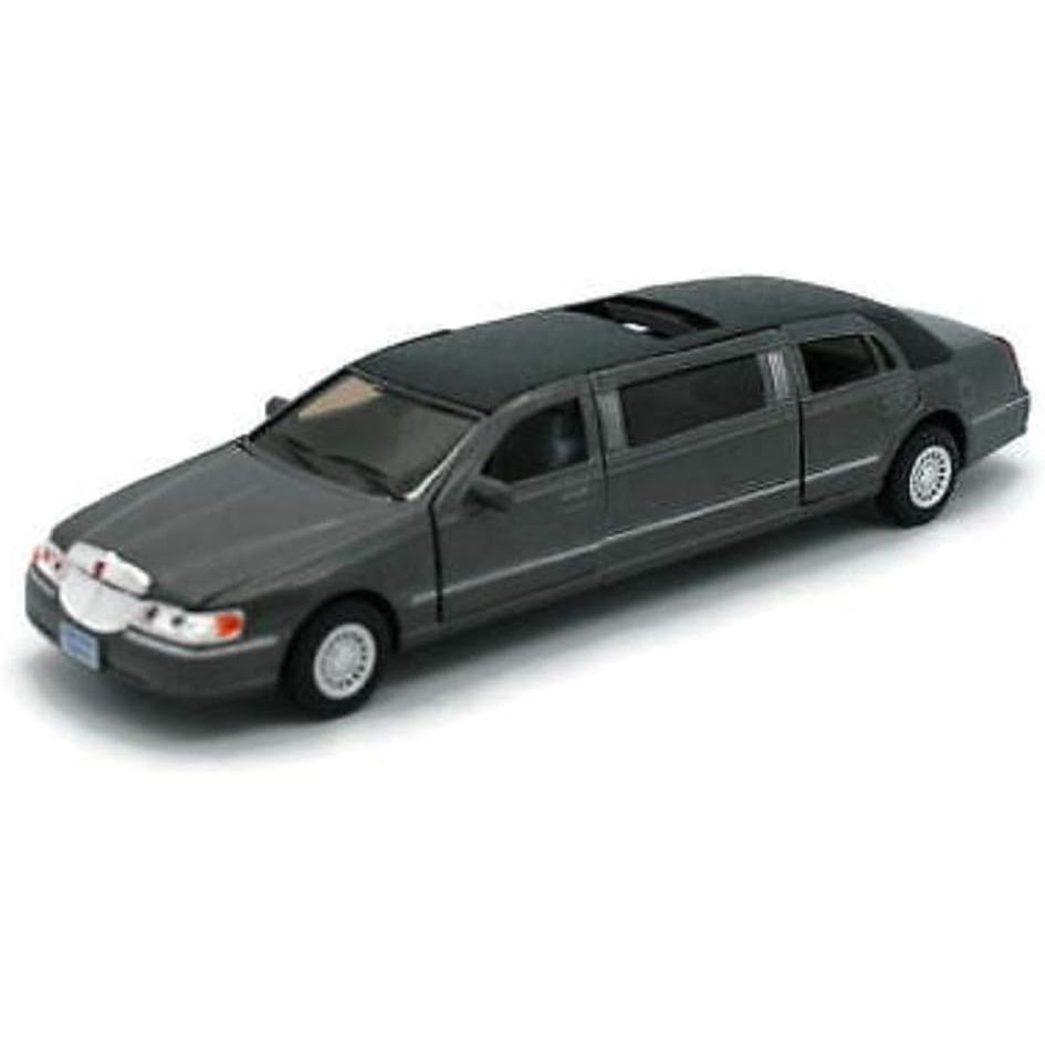 KiNSMART 1999 Lincoln Town Car Black Stretch Limousine 7Inch 1:38 Scale Die Cast Metal Model Limo Toy