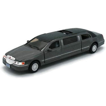 KiNSMART 1999 Lincoln Town Car Black Stretch Limousine 7Inch 1:38 Scale Die Cast Metal Model Limo Toy