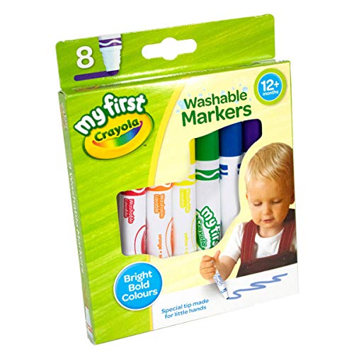 Buy now CRAYOLA MyFirst Washable Markers - Assorted Colours (Pack of 8) | Easy-Grip Markers Ideal for Toddlers Hands | Ideal for Kids Aged 12+ Months at indiglob india