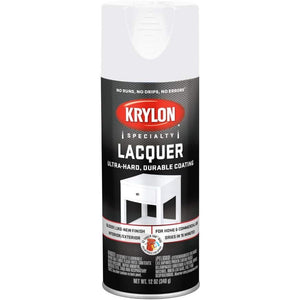 Krylon K07031777 Gloss White Lacquer Spray, 12 oz.